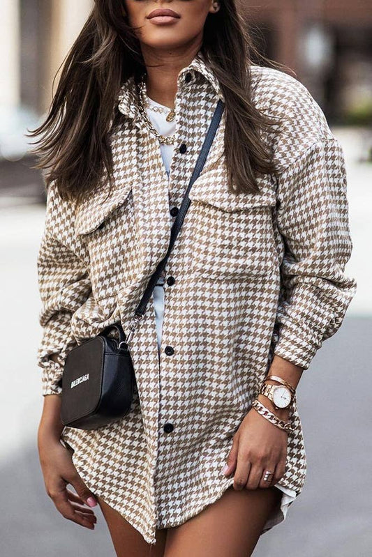 Tweed Houndstooth Shacket
