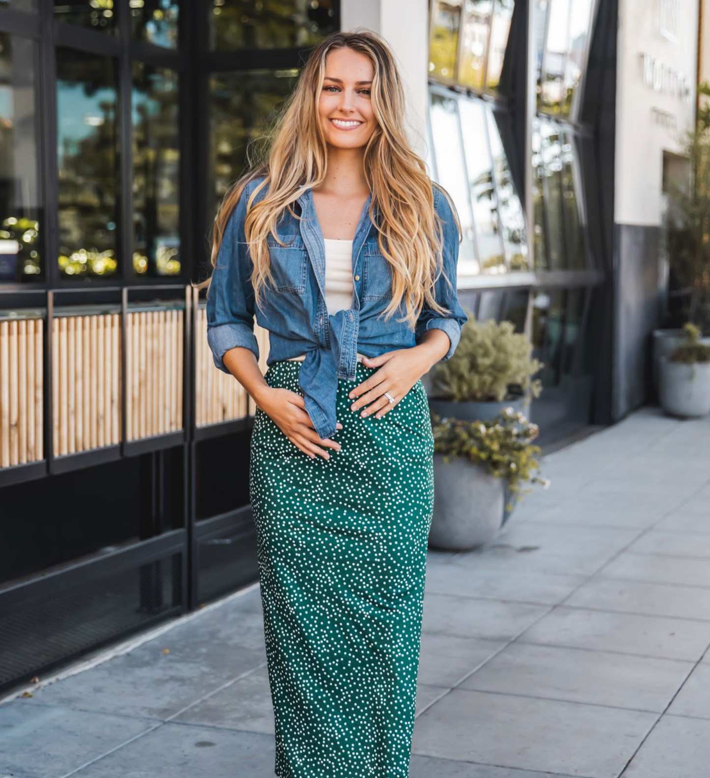 Polly Side Slit Midi Skirt Leopard
