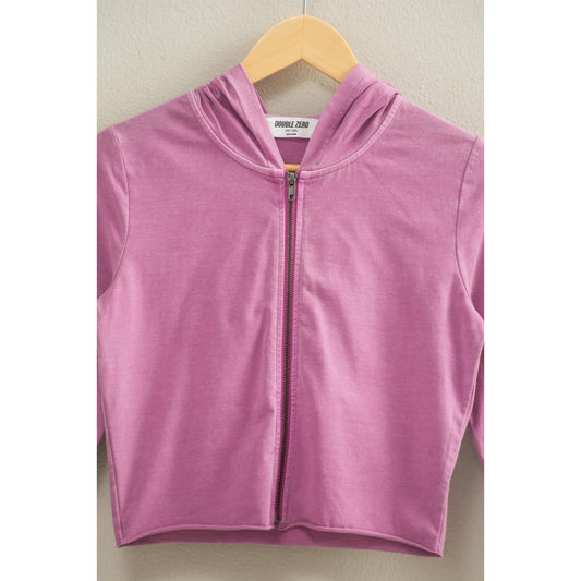 Vintage Plum Cropped Hoodie