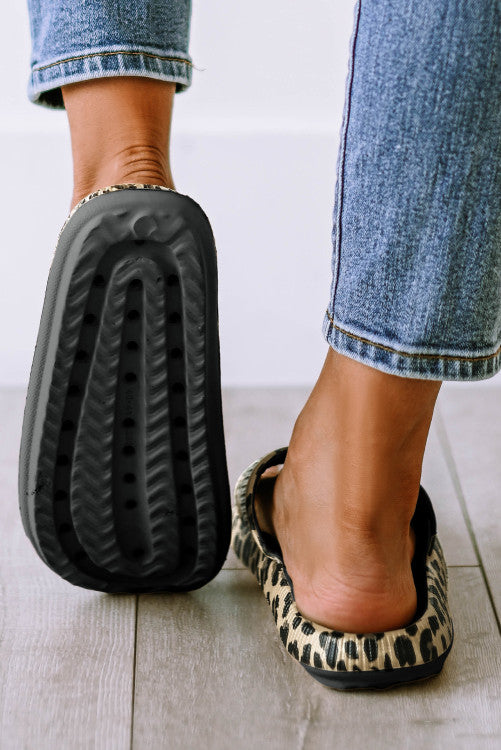Leopard Thick Sole Slip On Slide