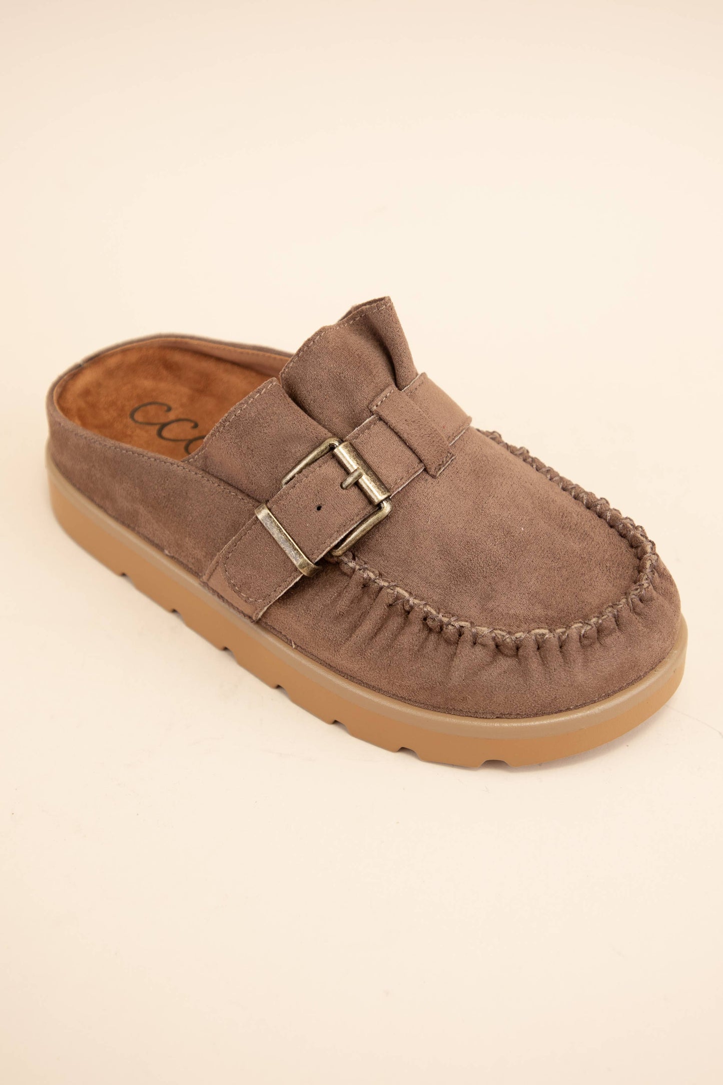 RUFFLE SLIP-ON MOCCASIN MULE