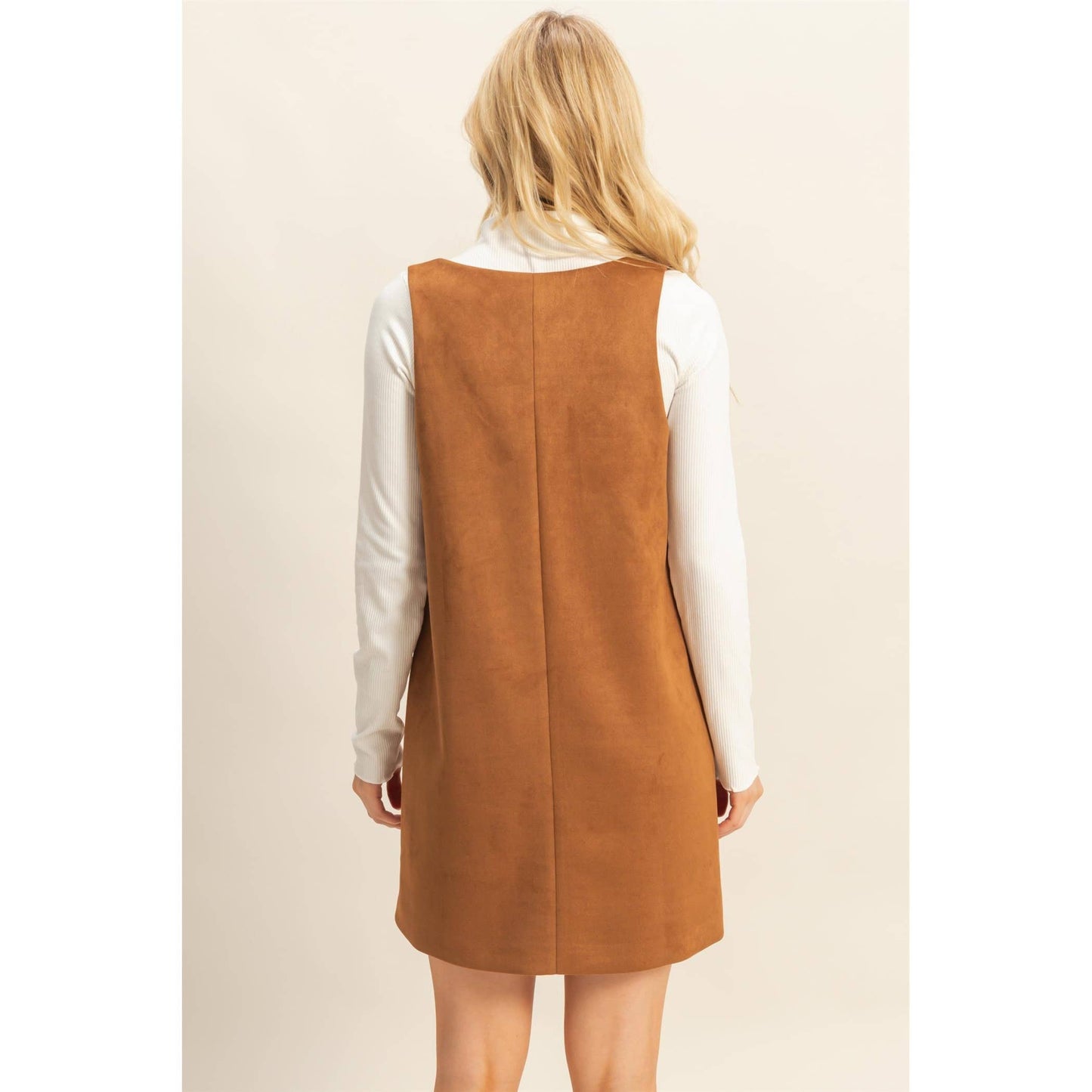 Suede Shift Dress With Minimalist Design